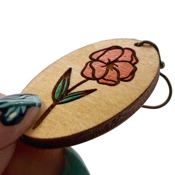Orange Wildflower Dangle Earrings