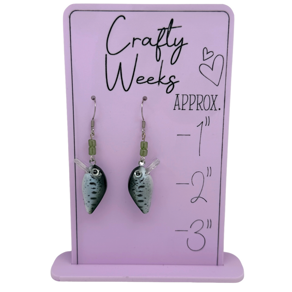 Crappie Beaded Crankbait Earrings