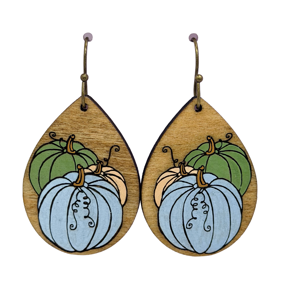 Fall Pumpkin Trio Dangle Earrings