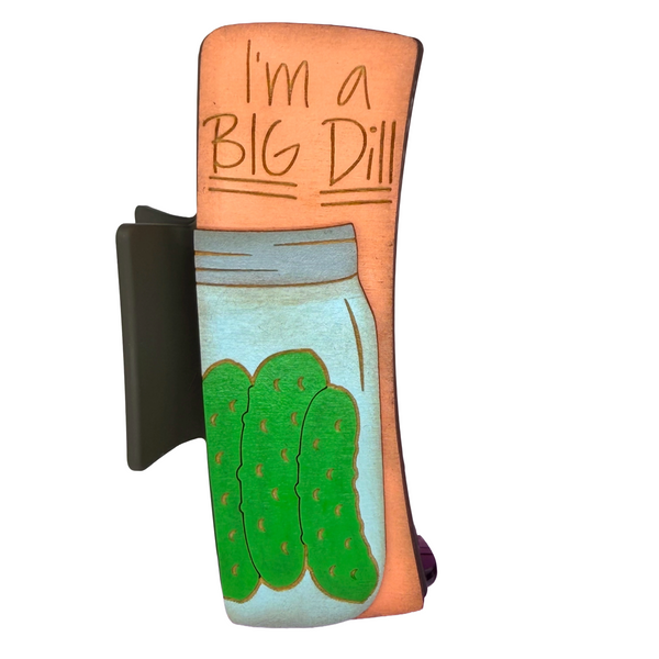 Big Dill 4” Handpainted Hair Clip