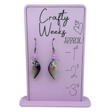Pink Trout Beaded Lure Earrings