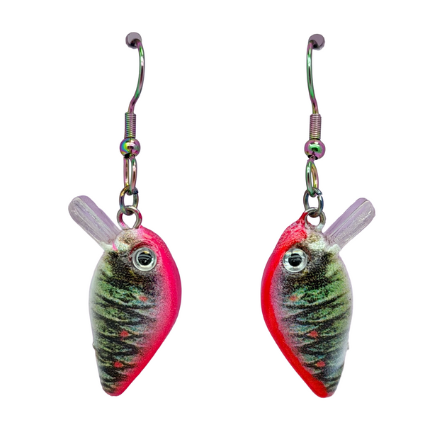 Hot Pink Fishing Lure Earrings