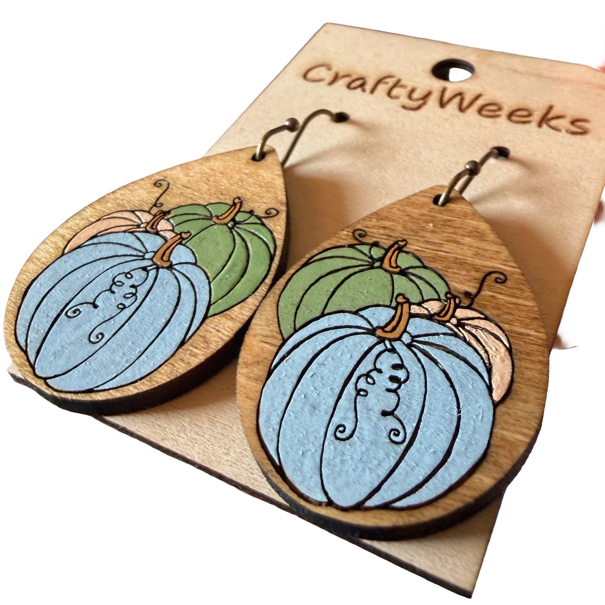 Fall Pumpkin Trio Dangle Earrings