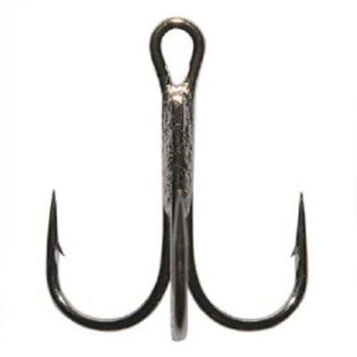 Fishing hook with three sharp points on a white background