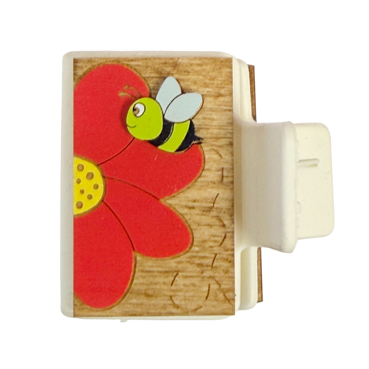 Bee with Flower 2” Hand painted Hair Clip