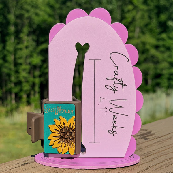Teal Sunflower Hairclip 2"