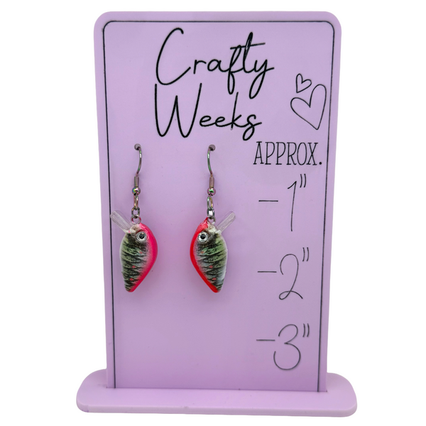 Hot Pink Fishing Lure Earrings