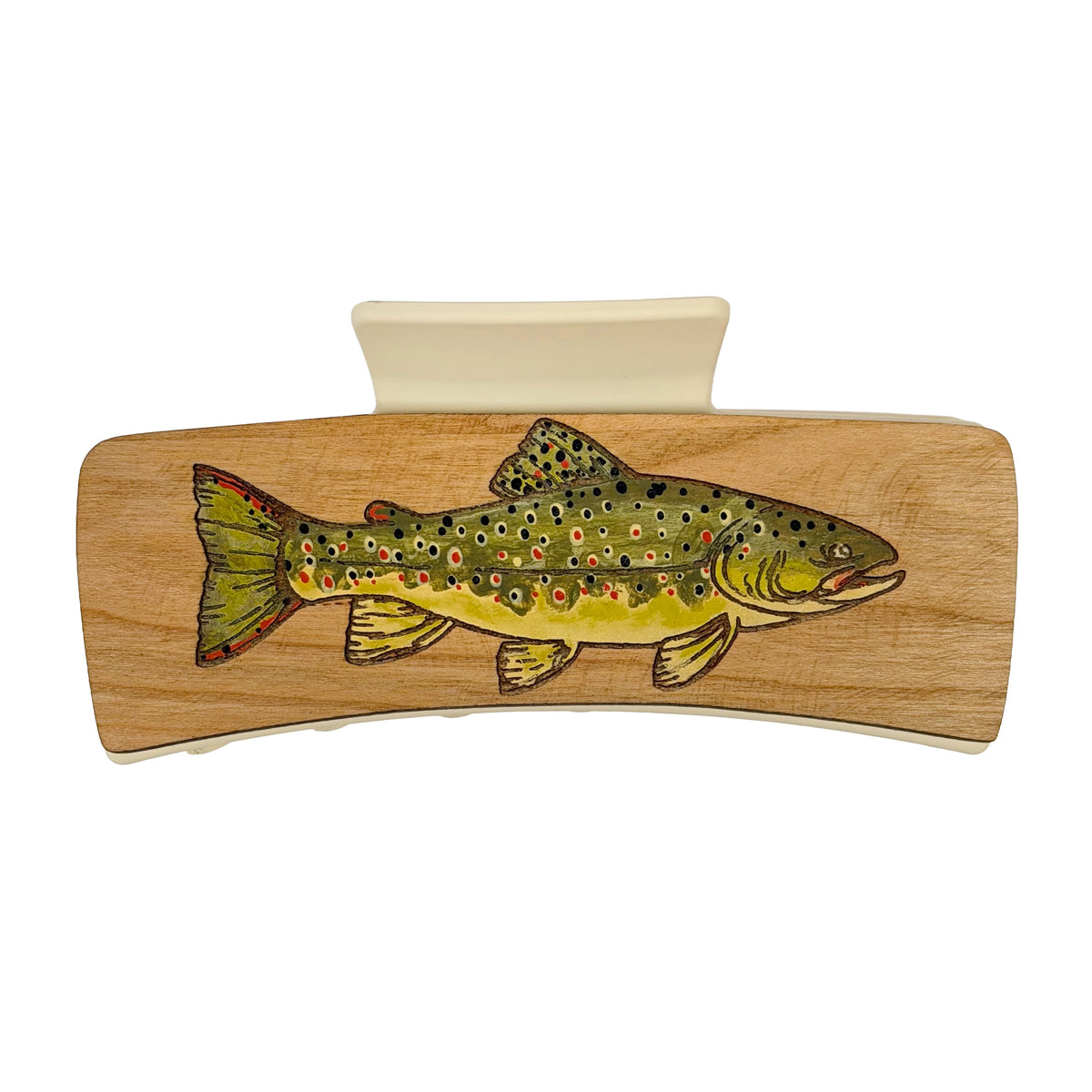 Brook Trout Handpainted Hair Clip