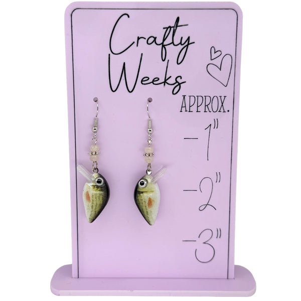 Largemouth Bass with Beads Lure Earrings