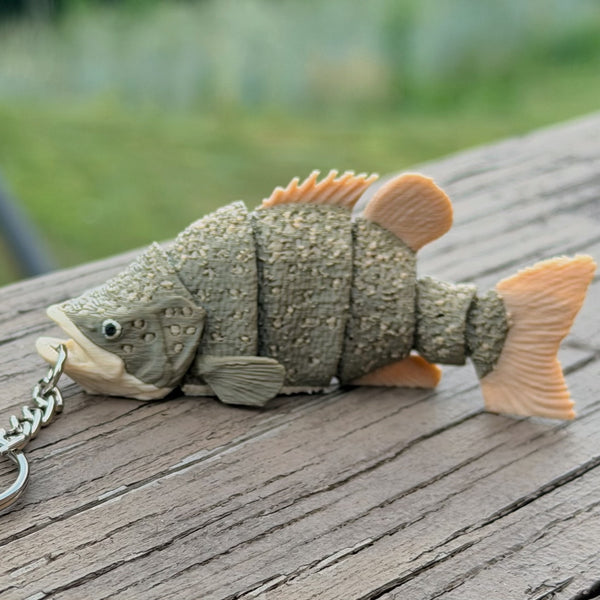 Articulated Fish Keychain Crappie 3”