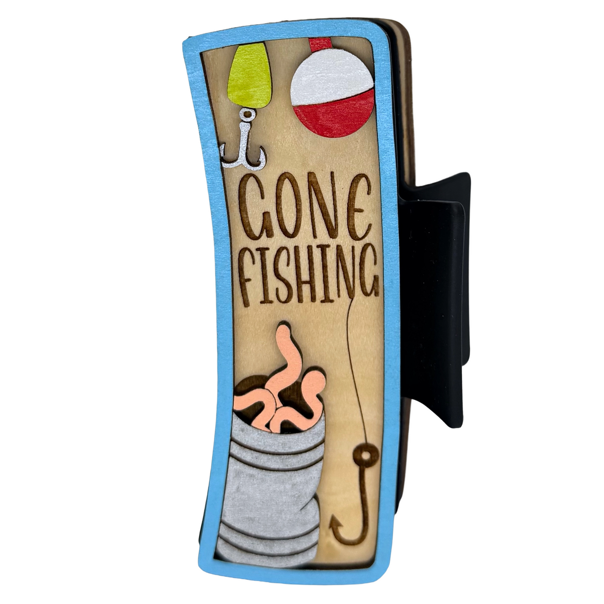 Gone Fishing 4” Handpainted Hair Clip