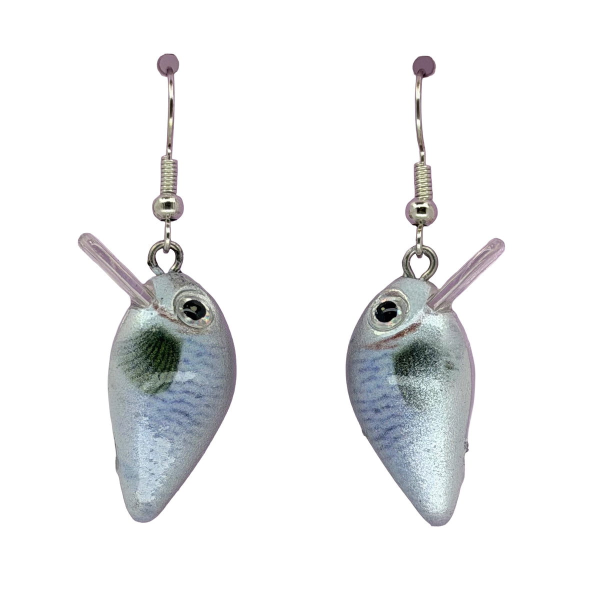 White Crappie Lure Earrings