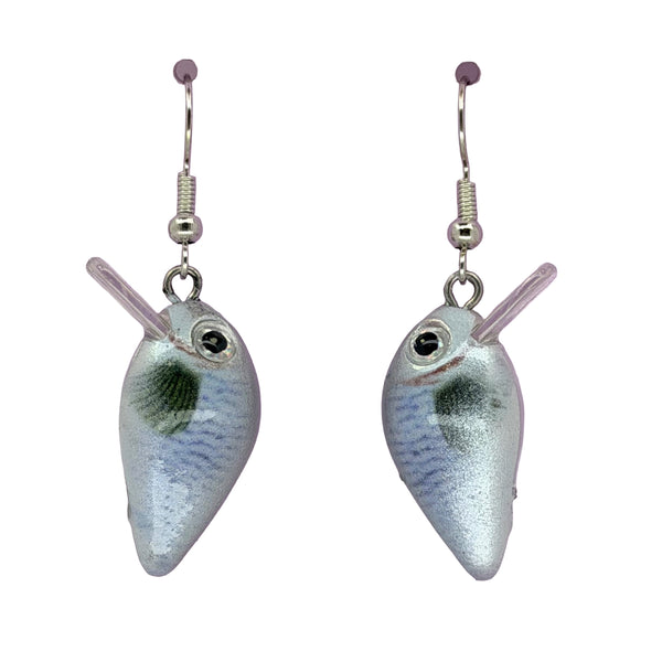White Crappie Lure Earrings