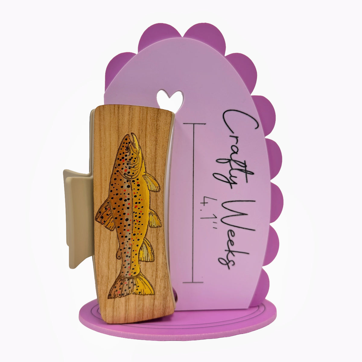 Brown Trout Handpainted Hair Clip