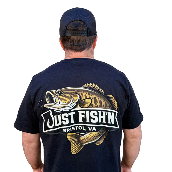 Just Fish'n Bass Logo Tee Black Heather