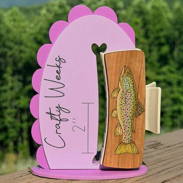 Brown Trout Special Handpainted Hair Clip