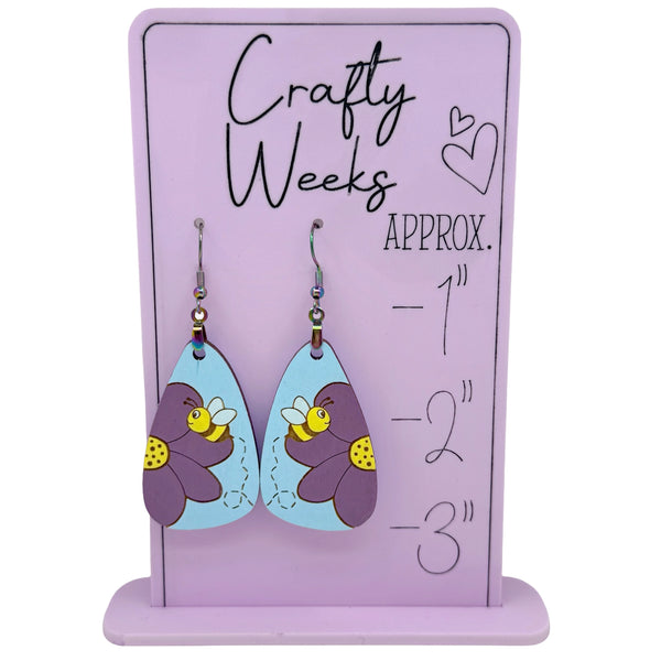 Floral Bee Dangle Earrings