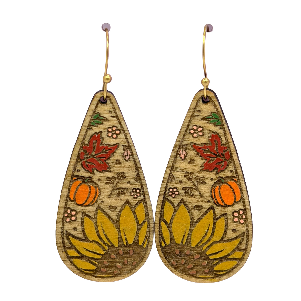 Fall Sunflower Dangle Earrings