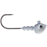 Metallic fishing lure with a hook on a white background