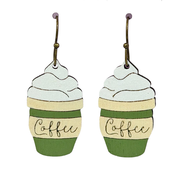 Foam Coffee Cup Dangle Earrings