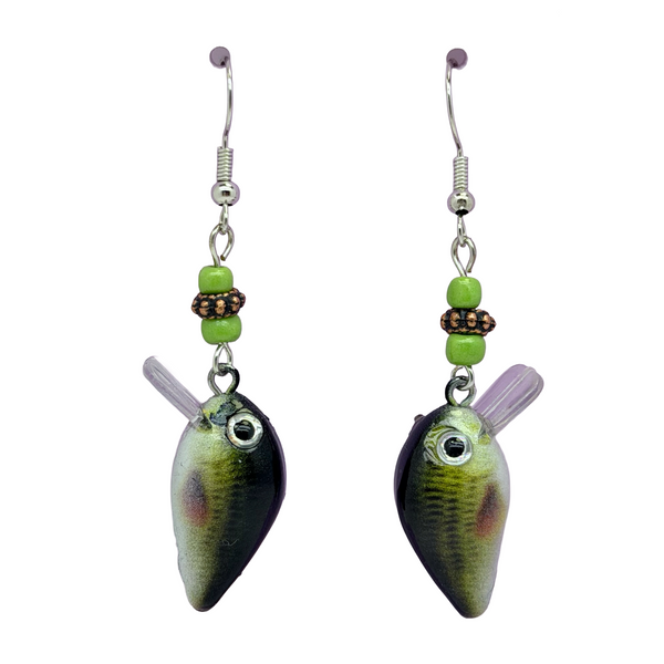 Largemouth Bass Beaded Lure Earrings