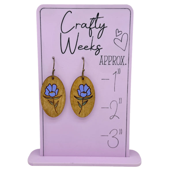 Purple Wildflower Dangle Earrings