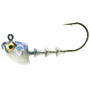 A close-up image of a single Finesse Swimbait Jighead with a 3D head design and a black nickel hook.