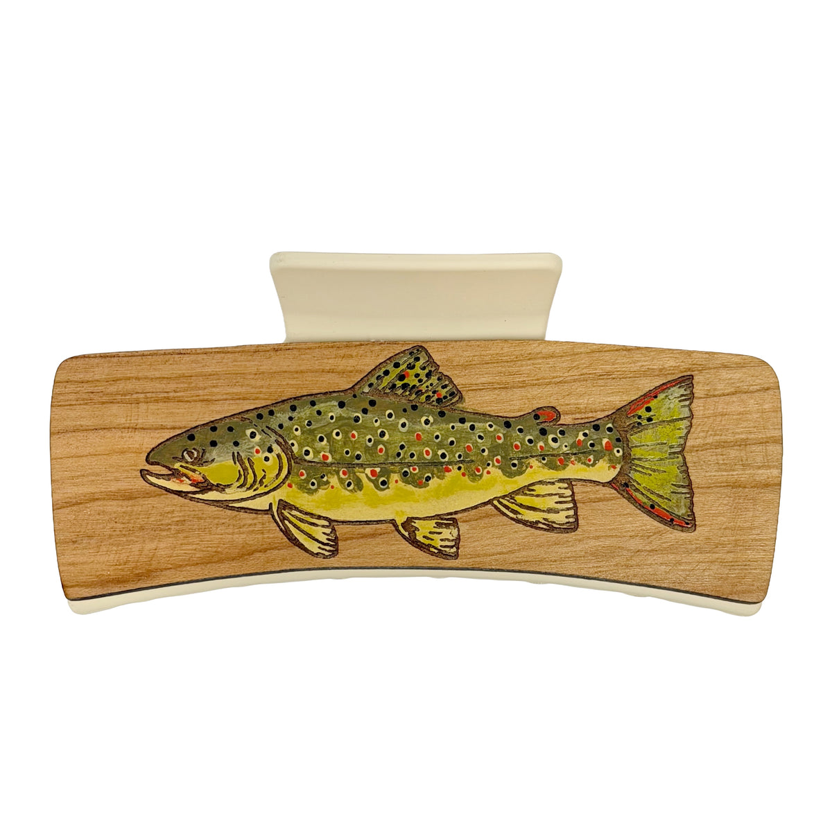 Brook Trout Handpainted Hair Clip