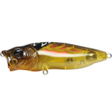 A Megabass Popmax topwater fishing lure with a silver and white color scheme, featuring detailed gill-system and realistic eyes.