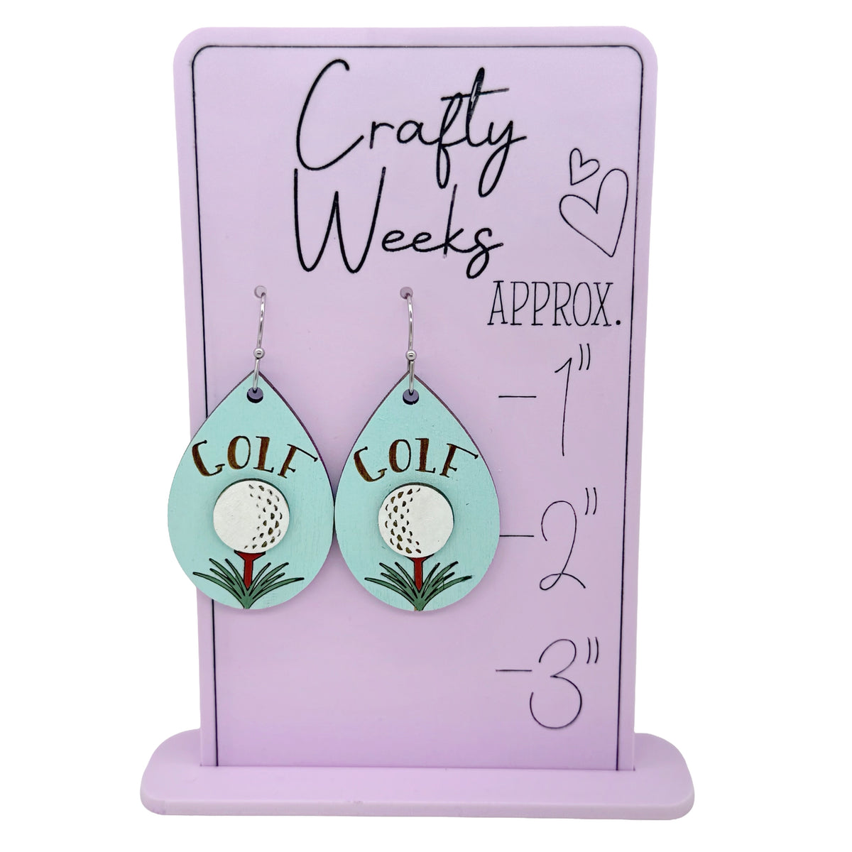 Golf Tee Dangle Earrings