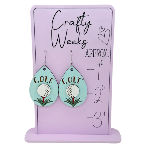Golf Tee Dangle Earrings