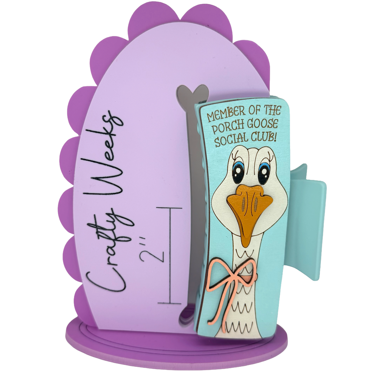Porch Goose 4” Handpainted Hair Clip