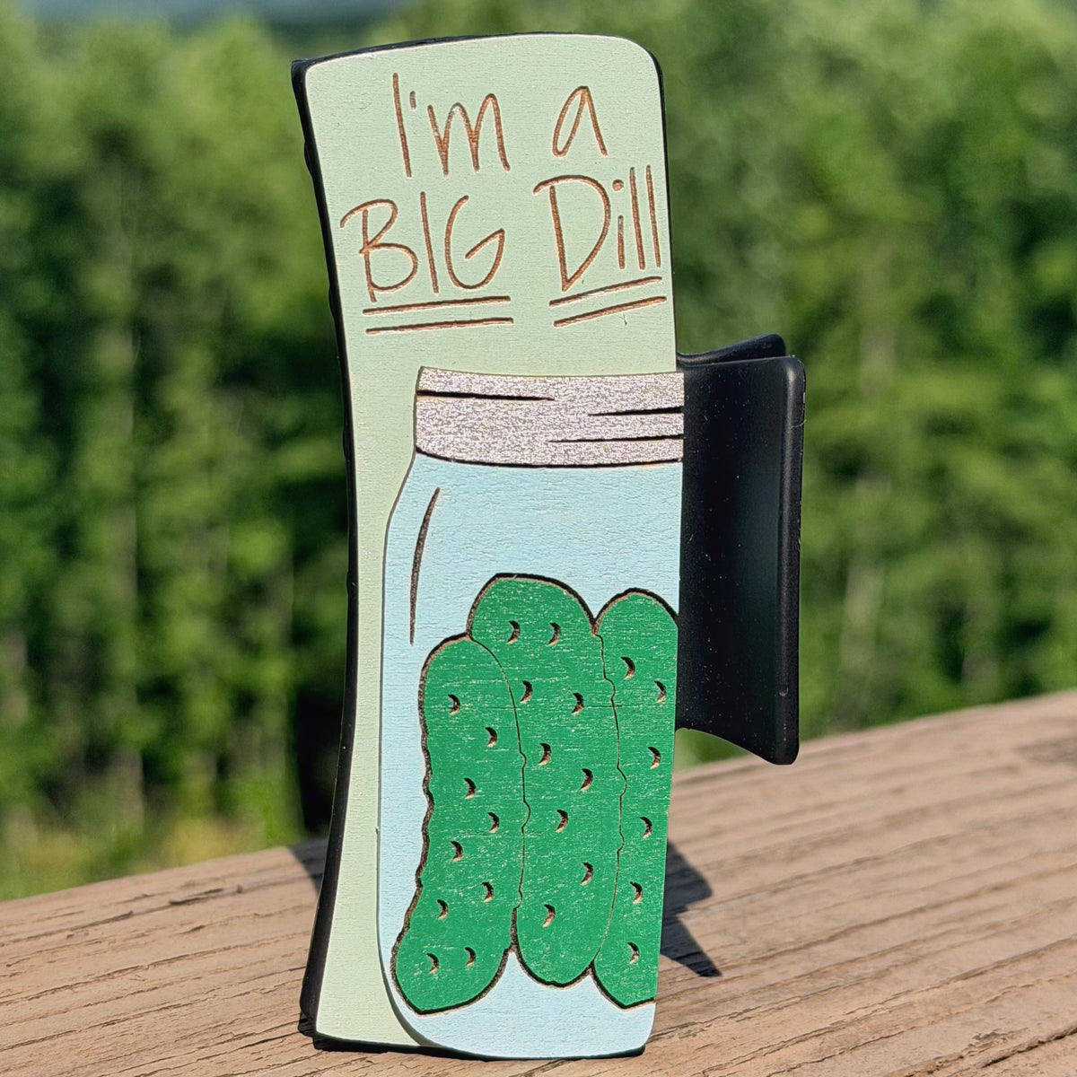 Big Dill 4” Handpainted Hair Clip