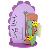 Yellow Cactus 4” Handpainted Hair Clip