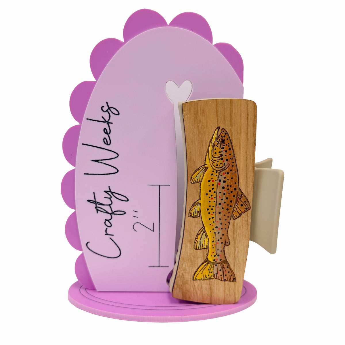 Brown Trout Handpainted Hair Clip