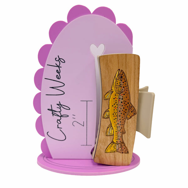 Brown Trout Handpainted Hair Clip