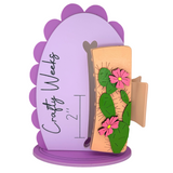 Pink Cactus 4” Handpainted Hair Clip