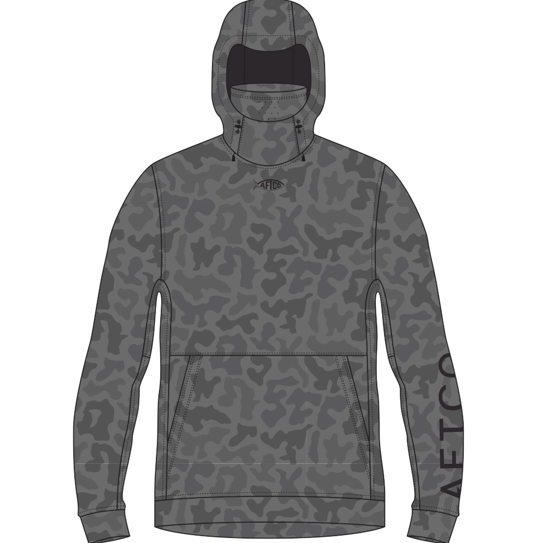 AFTCO Reaper Camo Sweatshirt Gray Grouper Camo