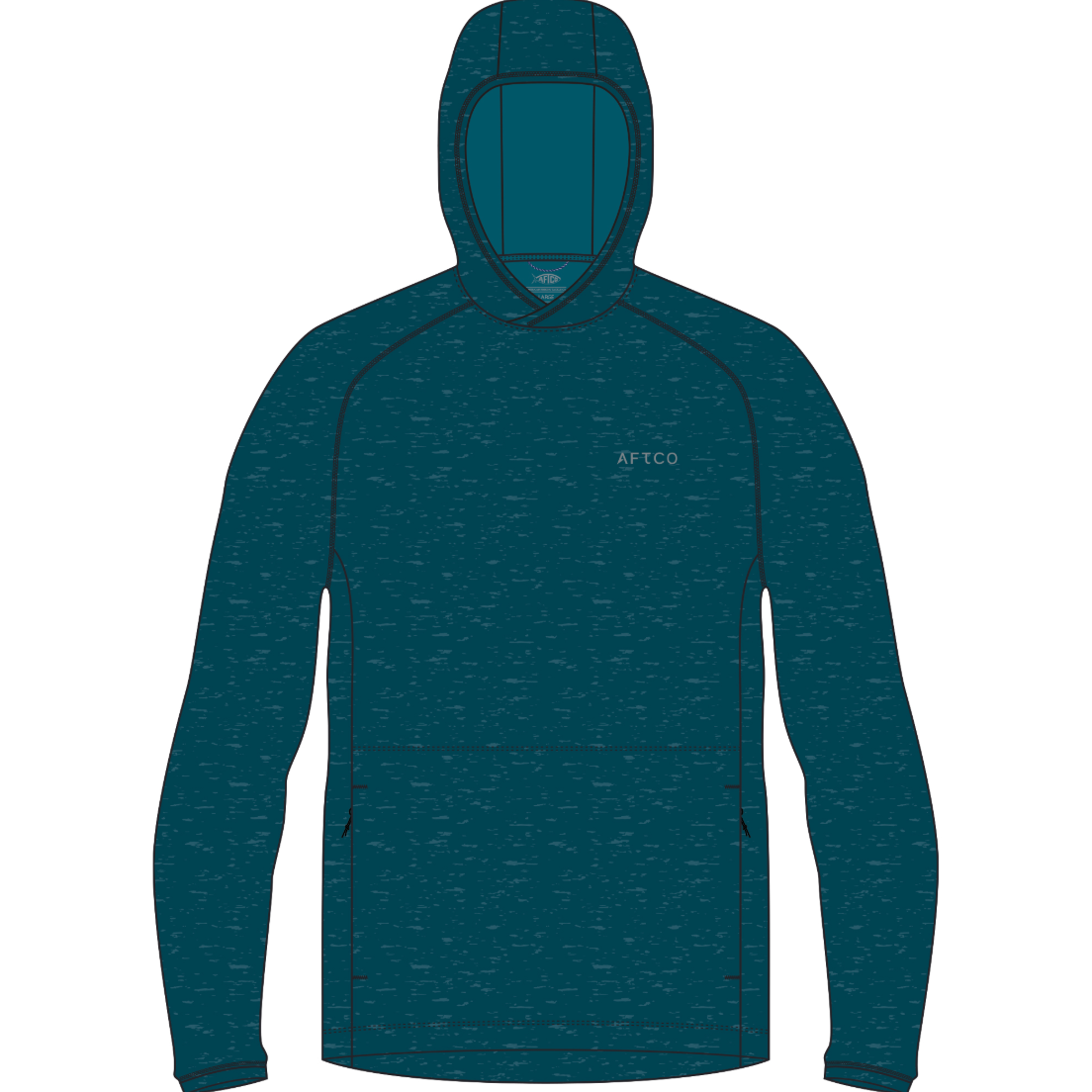 AFTCO Coastal Layer Pullover Hoodie Gulf Coast Heather