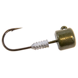 A mushroom-shaped jighead with a ribbed split grip keeper and a sharp black hook protruding from the top.