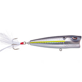 Fishing lure with a white skirt on a white background