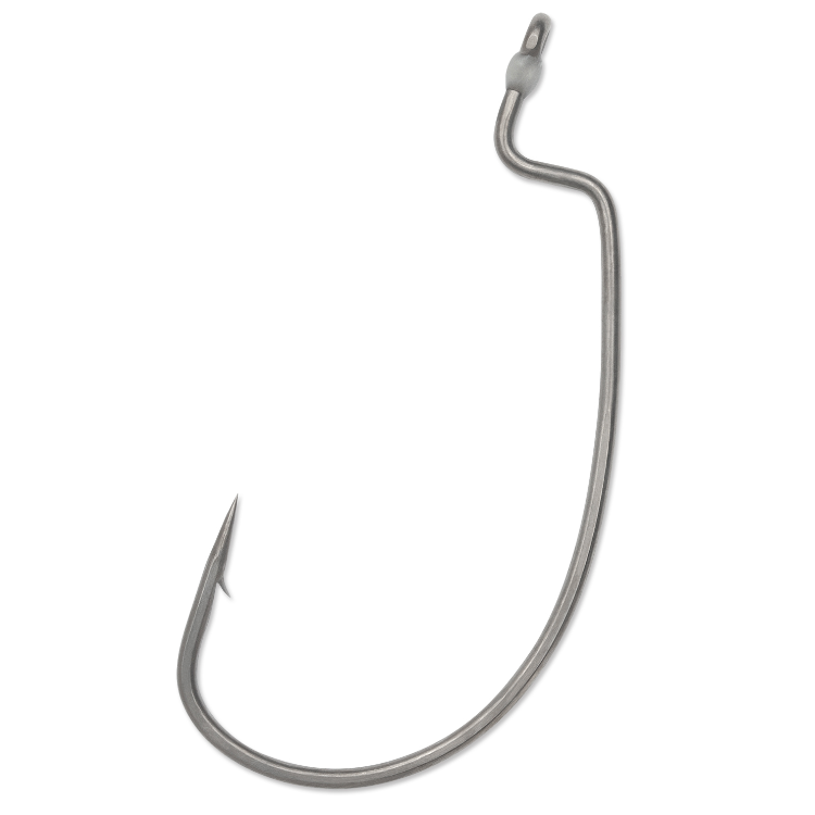 A single silver-colored VMC RedLine Hybrid Wide Gap fishing hook against a white background.