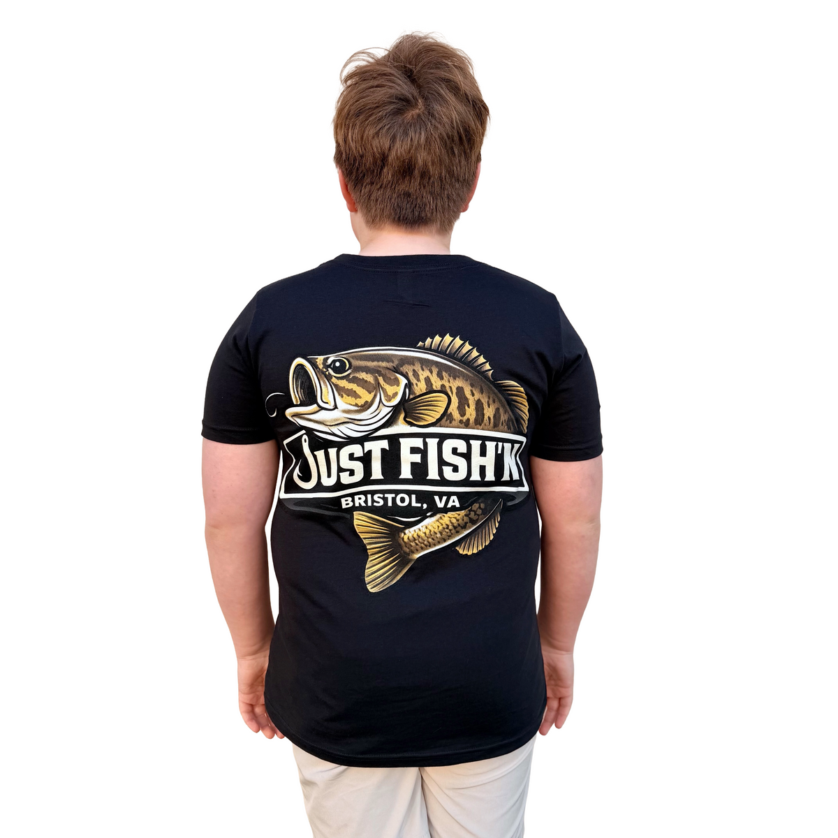 Just Fish'n Youth Bass Logo Tee Vintage Black