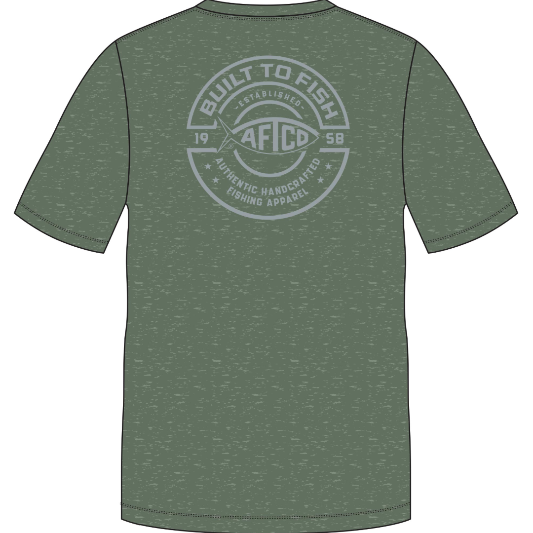 AFTCO Ocean Bound UPF Short Sleeve Duck Green Heather