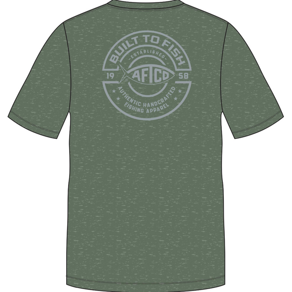 AFTCO Ocean Bound UPF Short Sleeve Duck Green Heather