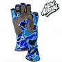 Fish Monkey Half Finger Guide Glove Old School Camo Blue