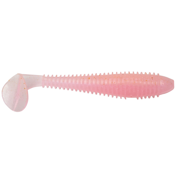 Pink fishing lure on a white background