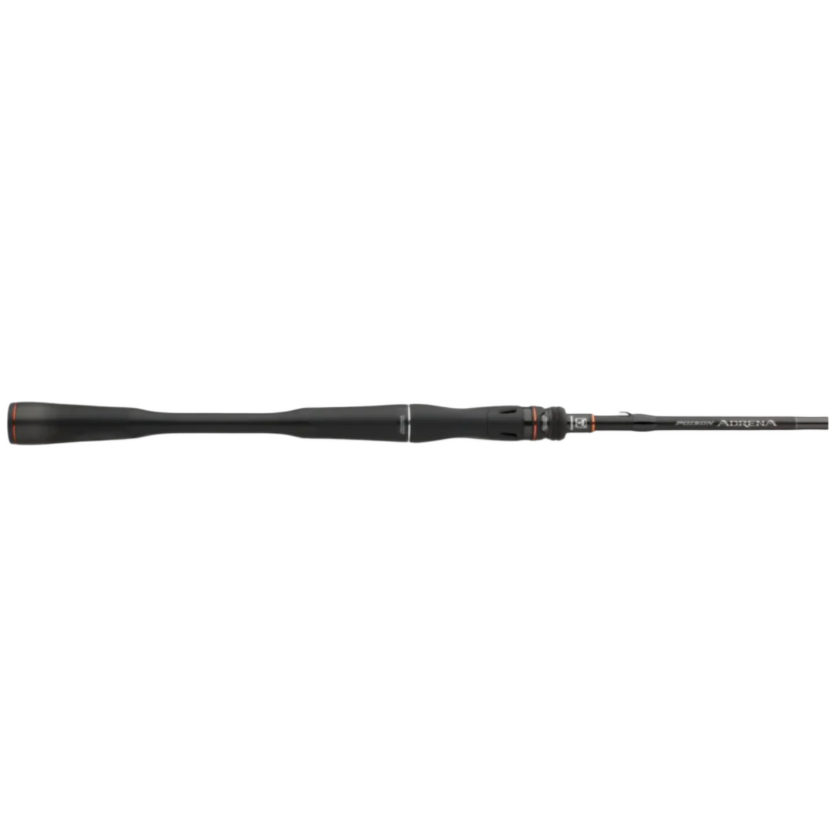 Black fishing rod on a white background