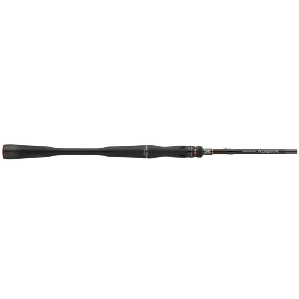Black fishing rod on a white background