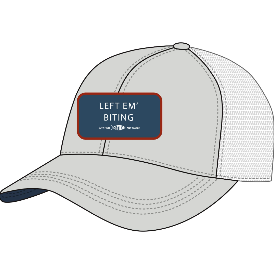 AFTCO Sayings Trucker Left 'Em Biting - Oyster Gray